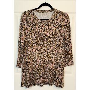 LOGO Lori Goldstein‎ 3/4 Sleeve Tunic Top Women’s Stretch Casual Colorful Medium